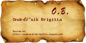 Ondrásik Brigitta névjegykártya